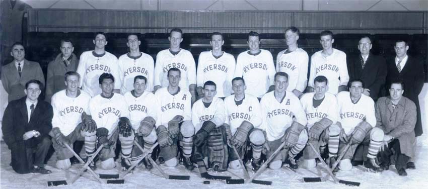 John Walton "Jack" Phillips - Ottawa - Ryerson Rams Hockey Team Photo 1956-57